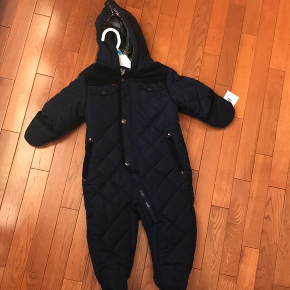 NWT- blue baby one piece snowsuit, size 12 months - Picture 1 of 4